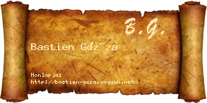 Bastien Géza névjegykártya